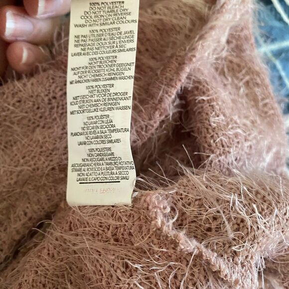 BooHoo mauve feather texture wrap sweater size 8 - Picture 9 of 9